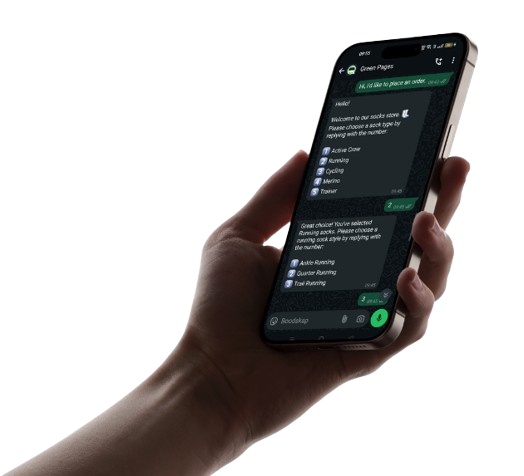 A WhatsApp app built with paige running inside a chat